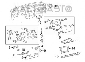 Cutie de mănuși, compartiment superior Toyota Sequoia 08-16 negru.