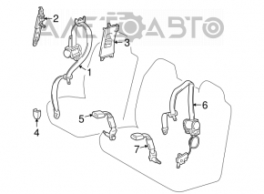 Centura de siguranță pentru al doilea rând, partea dreaptă, Toyota Sequoia 08-16, gri.