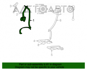 Centura de siguranță a rândului 3 dreapta pentru Toyota Sequoia 08-16, culoare bej, de curățat chimic.