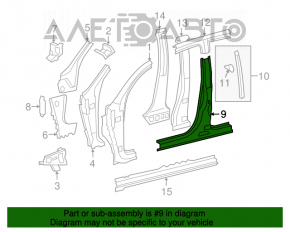 Bara caroserie centrală stânga Toyota Sequoia 08-16 pe caroserie