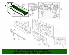 Grila stergatoarelor din plastic pentru Toyota Sequoia Tundra 08-16 are o prindere rupta.