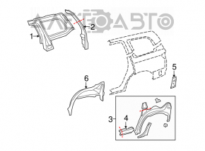 Подкрылок задний левый Toyota Sequoia 08-16