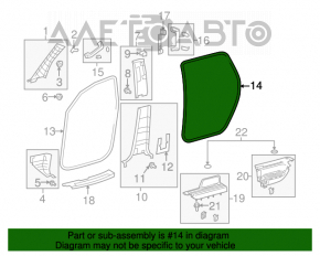 Garnitură de etanșare a cadrului ușii spate stânga Toyota Sequoia 08-16