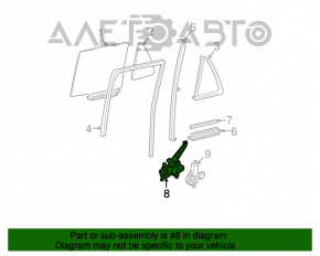 Mecanismul de ridicare a geamului din spate dreapta pentru Lexus GX470 03-09.