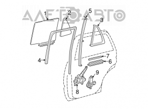 Mecanismul de ridicare a geamului din spate dreapta pentru Lexus GX470 03-09.