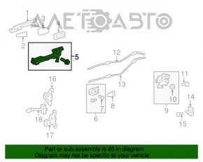 Mecanismul manetei ușii din spate stânga pentru Toyota Camry v50 12-14 SUA