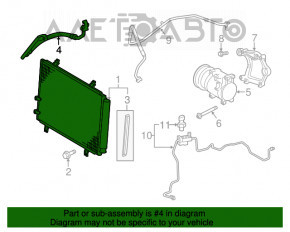 Tubul de aer condiționat condensator-compresor Toyota Camry v50 12-14 SUA tip-2 asamblat din două piese.