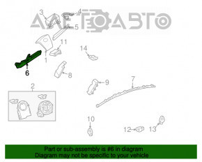 Airbag-ul genunchiului șoferului stâng pentru Toyota Camry v50 12-14 SUA, culoare bej, zgârieturi, cartuș pirotehnic ruginat.