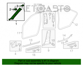 Накладка передней стойки верхняя левая Toyota Camry v50 12-14 usa серая, царапины