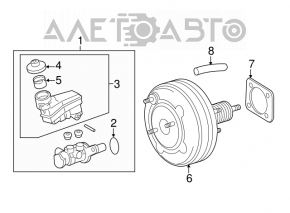 Cilindrul principal de frână Toyota Camry v55 15-17 hibrid SUA complet cu ABS