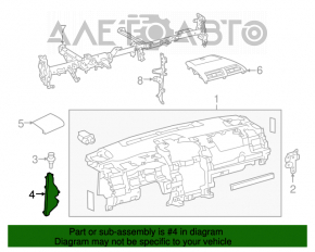 Накладка торпеды боковая правая Toyota Camry v55 15-17 usa черная