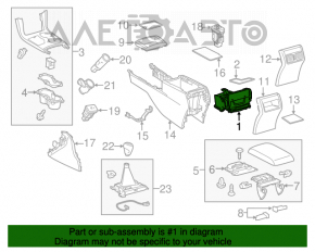 Карман центральной консоли Toyota Camry v55 15-17 usa черн, царапины