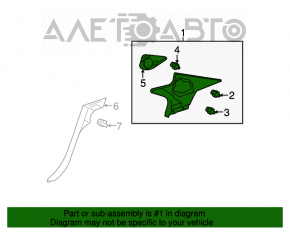 Capac spate stânga pentru Lexus LS460 LS600h 07-12 gri.