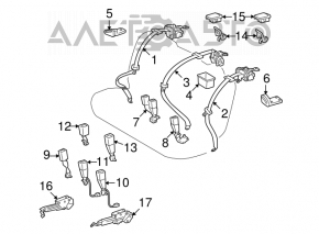 Centura de siguranță din spate dreapta pentru Lexus LS460 LS600h 07-12, culoare neagră.