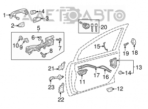 Manerul exterior de la ușa din față stânga Toyota Prius V 12-17