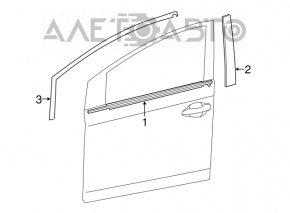Молдинг дверь-стекло центральный передний левый Toyota Prius V 12-17