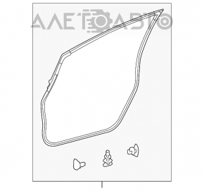 Garnitură de etanșare a ușii din față dreapta pentru Toyota Prius V 12-17