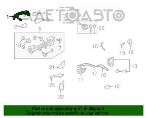 Mânerul ușii exterioare din față dreapta Toyota Prius V 12-17 fără cheie