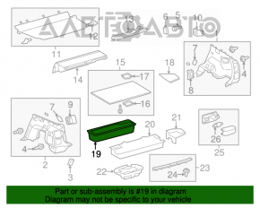 Поддон багажника передний Toyota Prius V 12-17