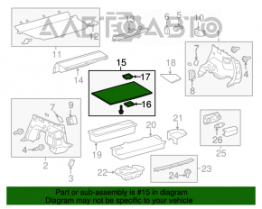 Capacul portbagajului Toyota Prius V 12-17 gri, pentru curățare chimică.