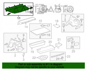 Capac portbagaj Toyota Prius V 12-17 gri