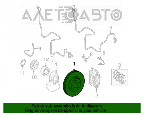 Placă de frână față dreapta Mercedes W221 335mm