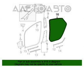 Garnitura ușii din spate dreapta Toyota Prius 2004-2009 gri