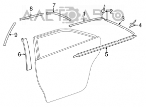 Panoul lateral spate stânga al ușii Toyota Camry v55 15-17 SUA