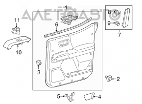 Controlul geamului electric din spate dreapta Toyota Camry v55 15-17 SUA negru, manual