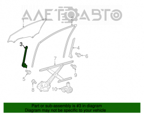 Направляющая стекла двери короткая передняя левая Toyota Camry v55 15-17 usa