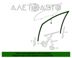 Garnitură de geam față stânga Toyota Camry v70 18-