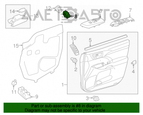 Controlul geamului electric din spate dreapta Toyota Camry v70 18- negru, automat, cu capac negru.