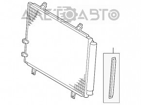 Radiatorul condensatorului de aer condiționat Toyota Camry v55 15-17 SUA este îndoit.