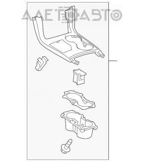 Decorație consola centrală cu suport pentru pahare Toyota Camry v55 15-17 usa rupt