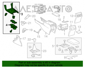 Decorație consola centrală cu suport pentru pahare Toyota Camry v55 15-17 usa rupt