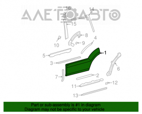 Garnitura de ușă, matriță inferioară, spate dreapta pentru Lexus GX470 03-09