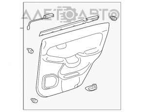 Capacul usii, cartela din spate dreapta pentru Lexus GX470 03-09, gri