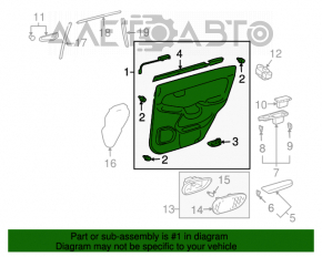 Capacul usii, cartela din spate dreapta pentru Lexus GX470 03-09, gri