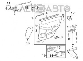 Capacul usii, cartela din spate dreapta pentru Lexus GX470 03-09, gri