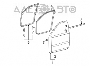 Garnitura ușii din față dreapta pentru Lexus GX470 03-09