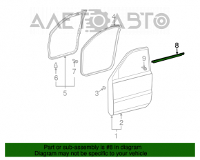 Молдинг дверь-стекло центральный передний левый Lexus GX470 03-09 OEM