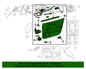 Capacul usii, cartela frontala stanga Lexus GX470 03-09 gri.