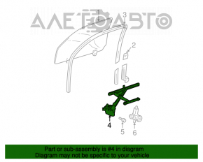 Geam electric mecanism dreapta fata Lexus GX470 03-09 cu motor, manșon rupt