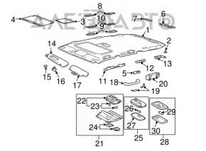 Capacul mic dreapta Lexus GX470 03-09 gri.