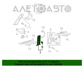 Capacul stâlpului central dreapta jos pentru Lexus GX470 03-09 gri.