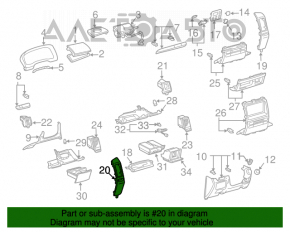 Capacul conductei de aer central stânga pentru Lexus GX470 03-09, din lemn