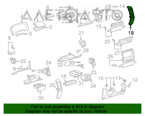 Capacul conductei de aer dreapta centrală pentru Lexus GX470 03-09 din lemn