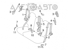 Centura de siguranță spate stânga pentru Lexus GX470 03-09 gri.