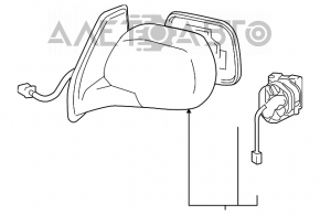 Зеркало боковое правое Lexus GX470 03-09