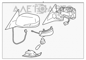 Зеркало боковое правое Lexus GS350 GS450h 08-11 поворотник, подогрев, графит